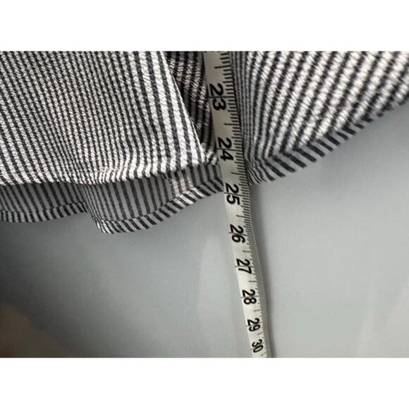 NWT Monteau Women's Peplum Blouse Blue White Stripe Size Medium - Picture 7 of 7